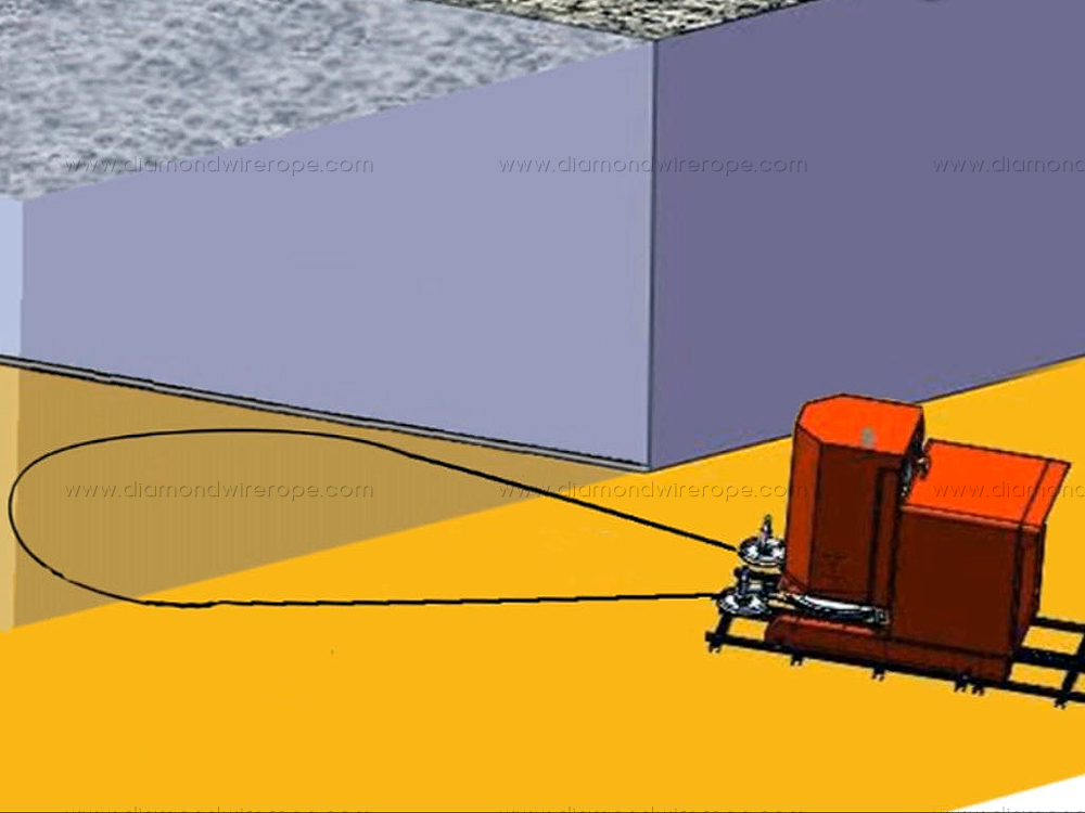Method of Hole - Drilling and Rope - Threading for Wire Saw Machine when Cutting Mountain Stone